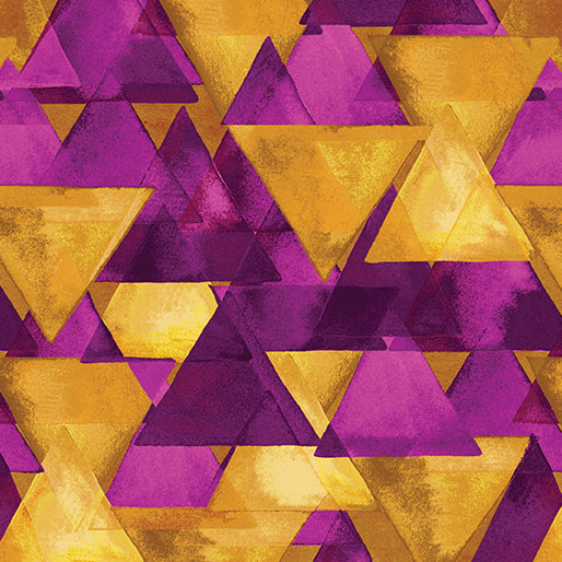 Raining Triangles Gold/Fuchsia