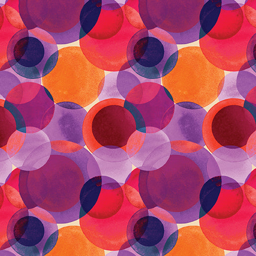 Sm.Watercolor Circles OranPurp