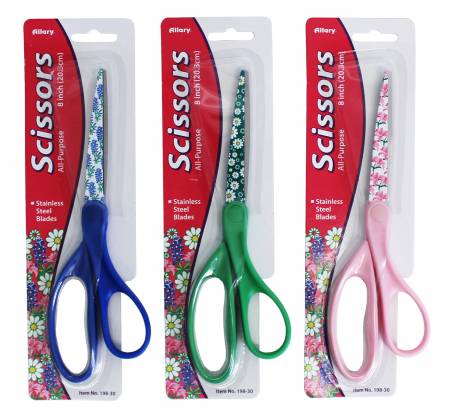 Assorted Floral Print Handle All Purpose Scissors 8in