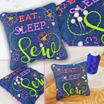 Machine Embroidery Club: Easy "Eat Sleep Sew" Pin Cushion.