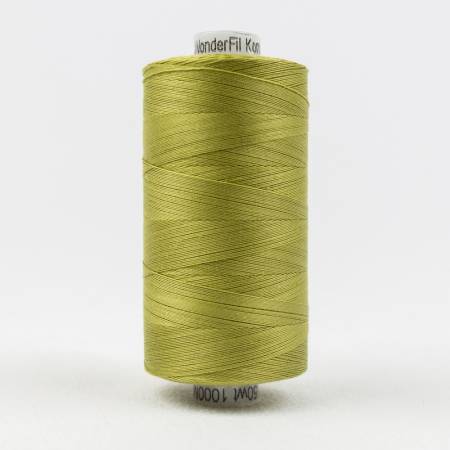 Konfetti Solid 50wt Cotton Thread 1000m Brass Green